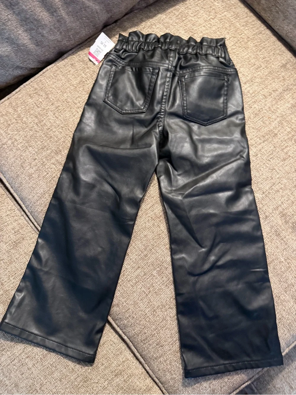GAP Men's Black Faux Leather Straight-Leg Pants